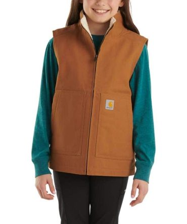 Girls' Canvas Sherpa Lined Vest (Child/Youth)
