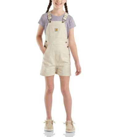 Girls' Rugged Flex® Canvas Shortall (Child/Youth)