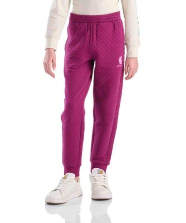 Girls' Elastic Waistband Quilted Jersey Logo Sweatpants (Child/Youth)