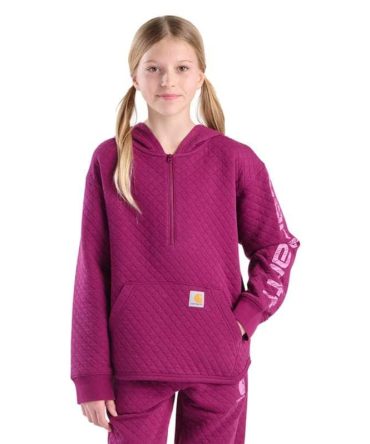 Girls' Long Sleeve Quilted Jersey Half-Zip Sweatshirt (Child/Youth)