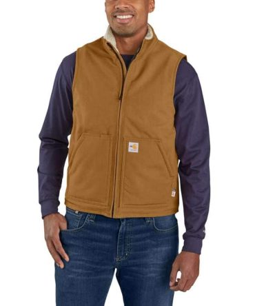 Flame-Resistant Duck Sherpa Lined Vest