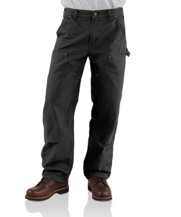 Loose Straight Washed Duck Double-Front Dungaree Work Pants
