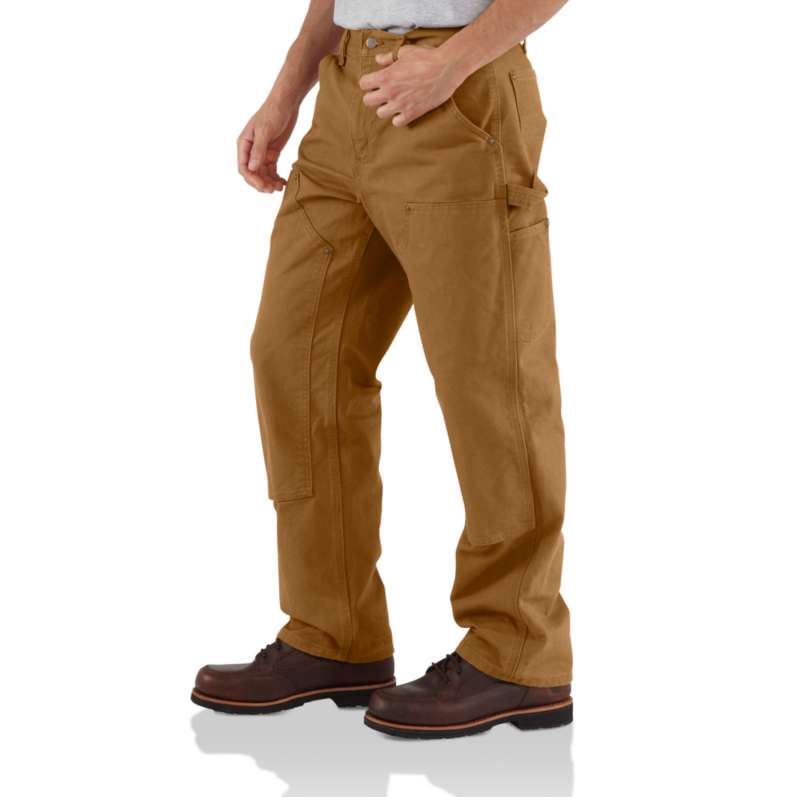 Loose Straight Washed Duck Double-Front Dungaree Work Pants - Image 4