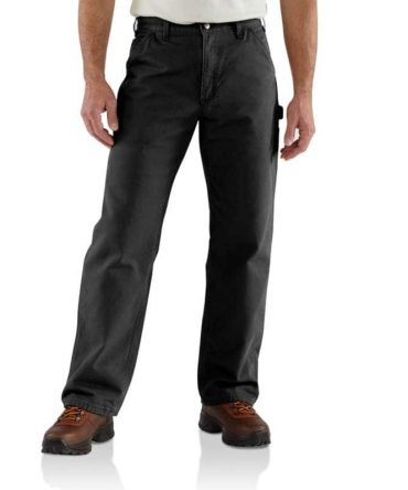 Loose Straight Washed Duck Lined Dungaree Work Pants