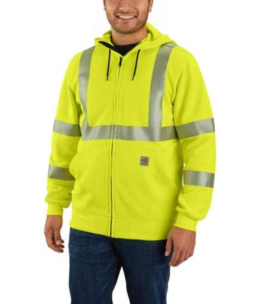 Flame Resistant High-Visibility Force Loose Fit Midweight Full-Zip Class 3 Sweatshirt