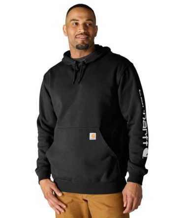 Loose Fit Midweight Logo Sleeve Graphic Hoodie