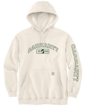 Loose Fit Midweight Hooded Shamrock Graphic Sweatshirt