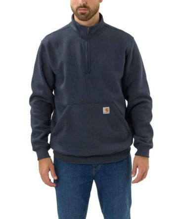 Loose Fit Midweight Quarter-Zip Mock-Neck Sweatshirt