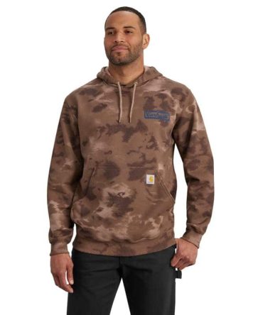 Loose Fit Midweight Watercolor Camo Graphic Sweatshirt