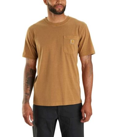 Re-Engineered Relaxed Fit Lightweight Short-Sleeve Garment Dyed Pocket T-Shirt