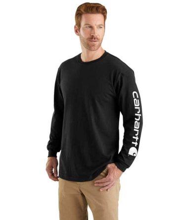 Loose Fit Heavyweight Long-Sleeve Logo Sleeve Graphic T-Shirt