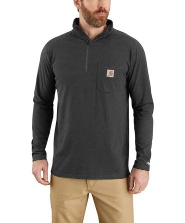 Carhartt Force® Relaxed Fit Midweight Long-Sleeve Quarter-Zip Mock-Neck T-Shirt