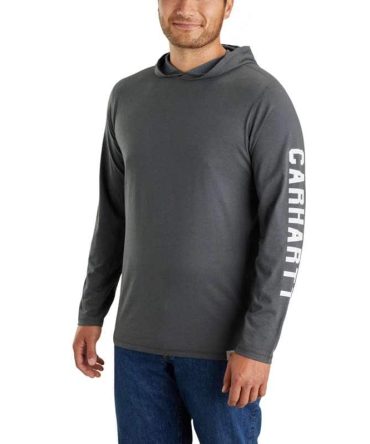 Carhartt Force® Relaxed Fit Long-Sleeve Logo Graphic Hooded T-Shirt