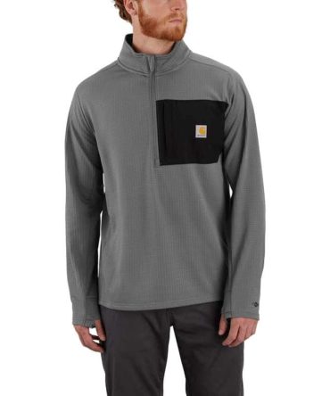 Carhartt Force® Relaxed Fit Mock Neck Half-Zip Fleece-Lined Shirt