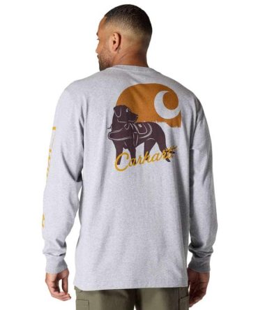 Loose Fit Heavyweight Long-Sleeve Pocket Dog Graphic T-Shirt