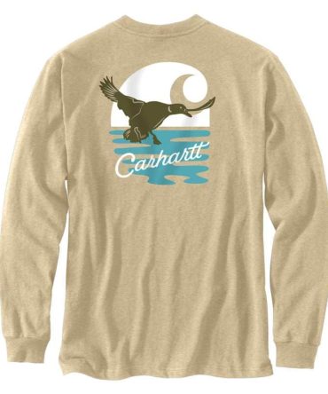 Loose Fit Heavyweight Long-Sleeve Pocket Duck Graphic T-Shirt