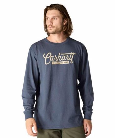 Loose Fit Heavyweight Long-Sleeve Script Graphic T-Shirt