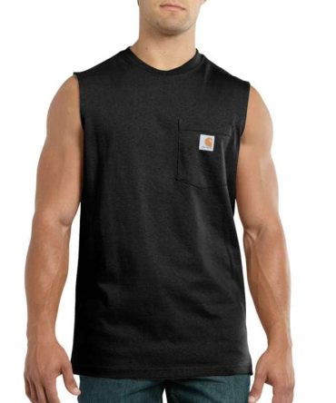 Relaxed Fit Heavyweight Sleeveless Pocket T-Shirt