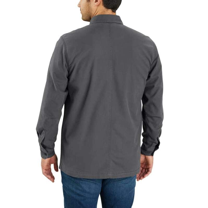 Rugged Flex® Relaxed Fit Canvas Fleece-Lined Snap-Front Shirt Jac - Image 2