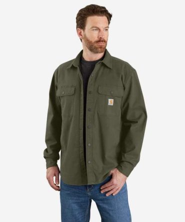 Rugged Flex® Relaxed Fit Canvas Fleece-Lined Shirt Jac