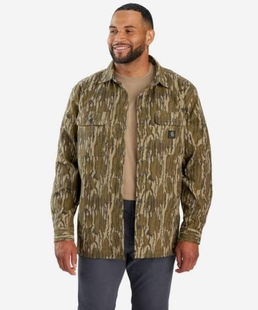 Rugged Flex® Relaxed Fit Canvas Fleece-Lined Camo Shirt Jac