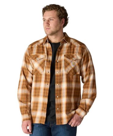 Montana Rugged Flex™ Relaxed Fit Lightweight Long-Sleeve Snap-Front Plaid Shirt
