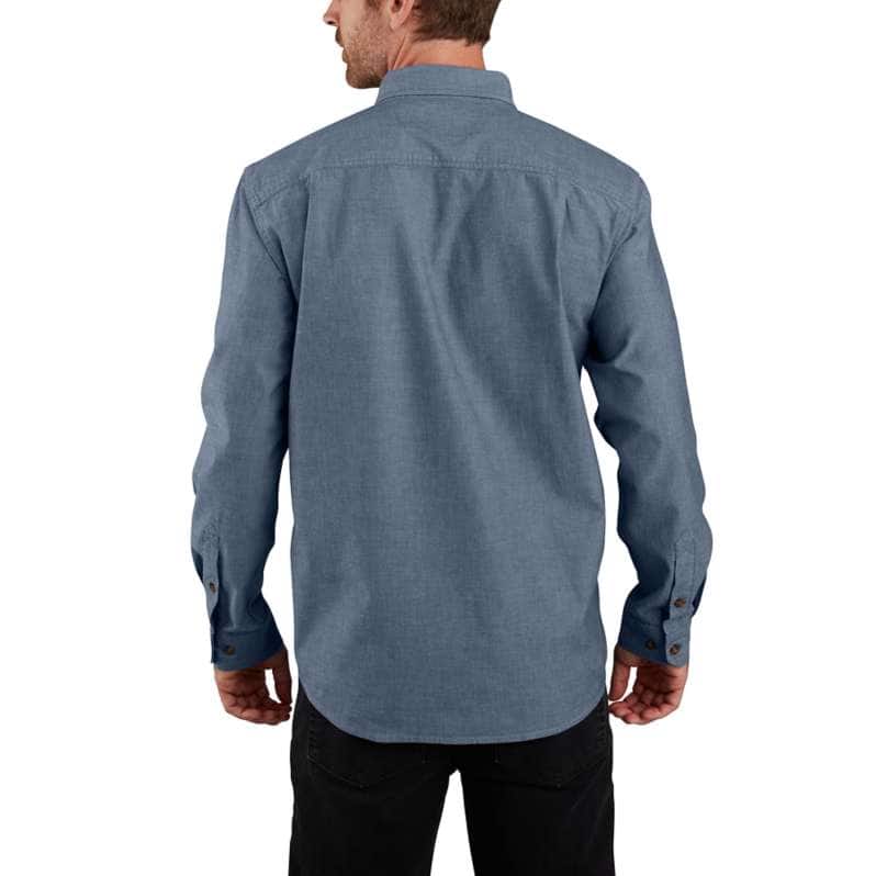 Loose Fit Midweight Chambray Long-Sleeve Shirt - Image 2
