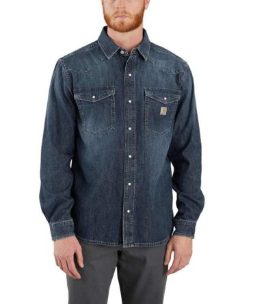 Montana Relaxed Fit Midweight Denim Long-Sleeve Snap Front Shirt
