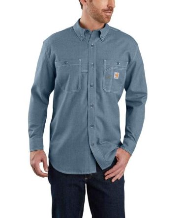 Flame-Resistant Carhartt Force® Loose Fit Lightweight Long-Sleeve Button-Front Shirt