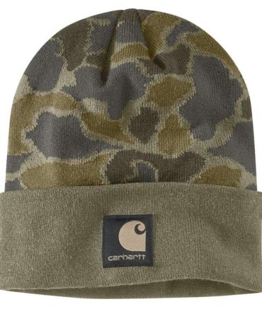 Knit Cuffed Camo Beanie