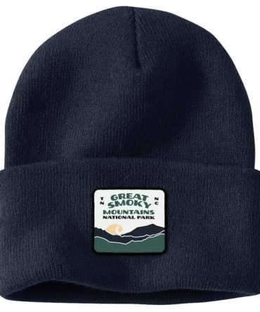 Knit Cuffed Smoky Mountain National Park Patch Beanie