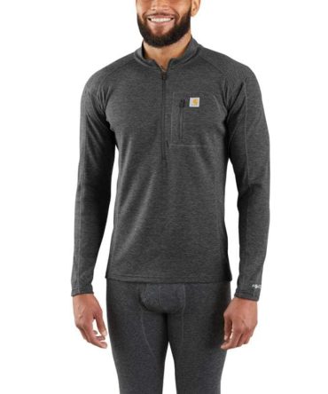 Men's Base Layer Quarter-Zip Thermal Top - Carhartt Force® - Midweight - Poly-Wool